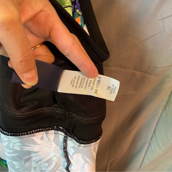 Swimsuits For All Floral Black Tropical Tankini Swimsuit Bathing Top Plus Sz 26 - Picture 15 of 16